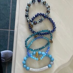 Ermish Blue Beaded Bracelet Set